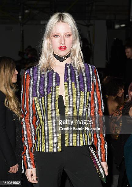 Harriet Verney attends the Henry Holland show during London Fashion Week Fall/Winter 2015/16 on February 21, 2015 in London, United Kingdom.