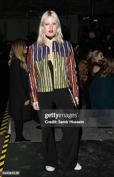 Harriet Verney attends the Henry Holland show during London Fashion Week Fall/Winter 2015/16 on February 21, 2015 in London, United Kingdom.