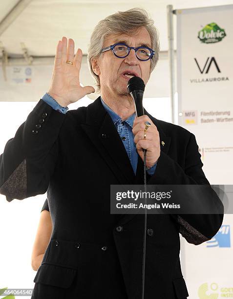 Director Wim Wenders attends the German Films and the Consulate General of the Federal Republic Of Germany's German Oscar nominees reception at Villa...