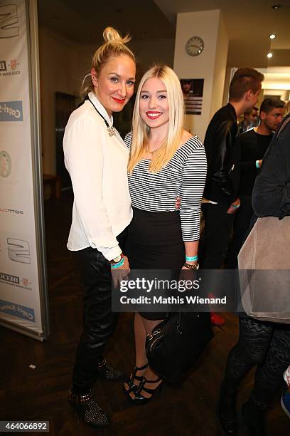 Janine Kunze and Bianca Heinicke attend the Tom Beck Record Release Party at 'die maske' on February 21, 2015 in Cologne, Germany.