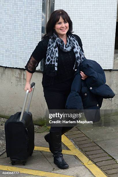 Coleen Nolan sighted leaving ITV Studios on January 20, 2014 in London, England.