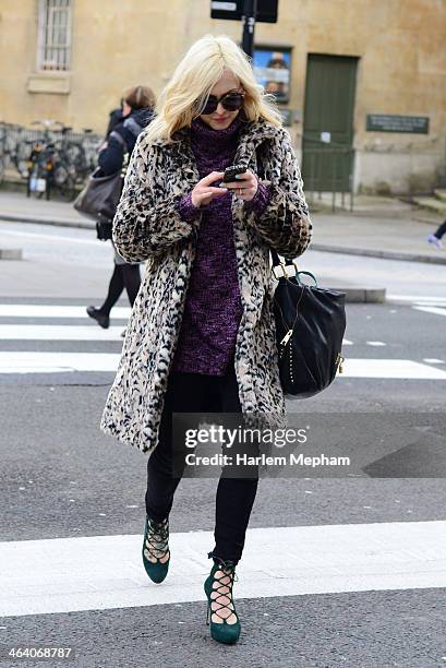 Fearne Cotton sighted outside BBC Broadcasting House on January 20, 2014 in London, England.