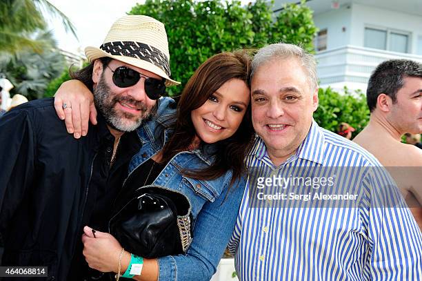 John Cusimano;Rachael Ray and SOBEWFF Founder/Director Lee Brian Schrager attend Yappie Hour presented by BarkBox hosted by Rachael Ray during the...
