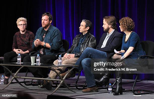 Tyler Oakley, Oliver Luckett, CEO, The Audience, writer/correspondent Doug Rushkoff, writer/director Frank Koughan and Raney Aronson, deputy...