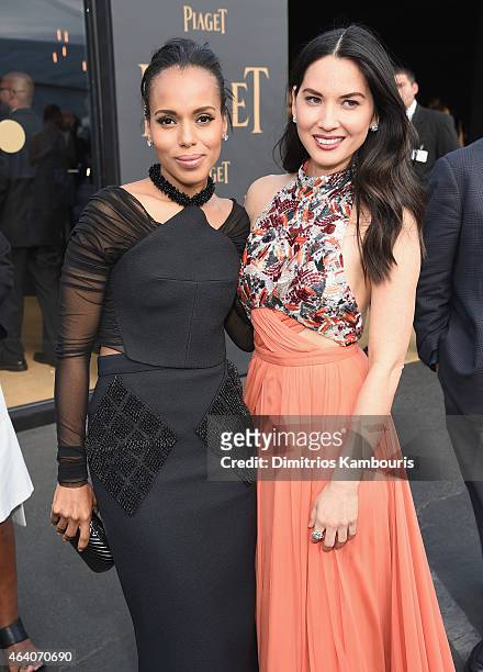 Actresses Kerry Washington and Olivia Munn attend the 30th Annual Film Independent Spirit Awards at Santa Monica Beach on February 21, 2015 in Santa...