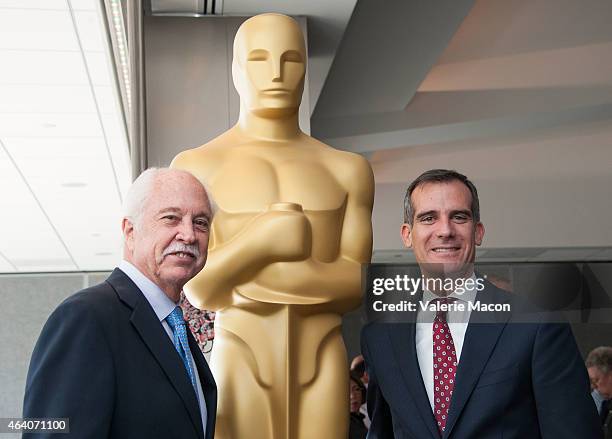 Leonard Engelman and Los Angeles mayor Eric Garcetti attend the 87th Annual Academy Awards Oscar Week Celebrates Make Up And Hairstyling at the...