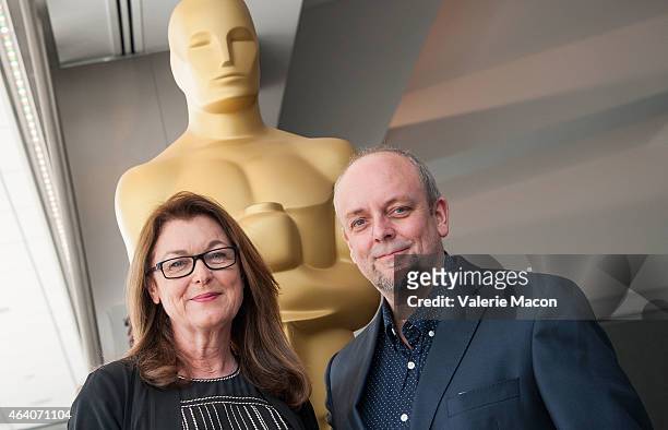Make Up artists Frances Hannon and Mark Coulier attend the 87th Annual Academy Awards Oscar Week Celebrates Make Up And Hairstyling at the Academy of...
