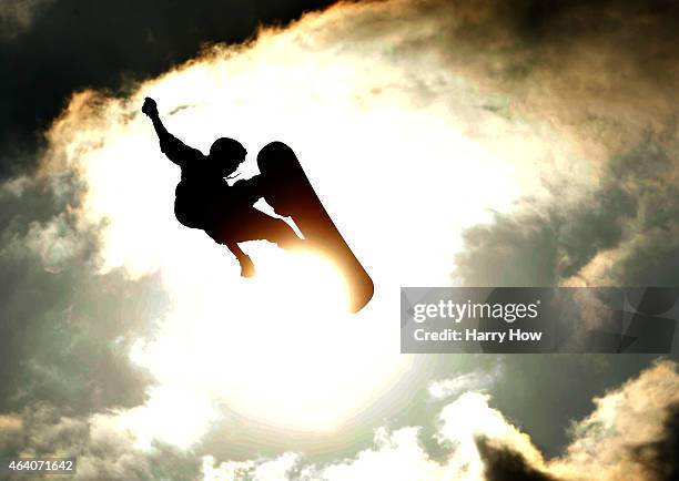 Torstein Horgmo of Norway completes in the Snowboard during Shaun White Presents Air + Style at Rose Bowl on February 21, 2015 in Pasadena,...