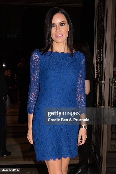 Linzi Stoppard attends the Zeynap show during London Fashion Week Fall/Winter 2015/16 at on February 21, 2015 in London, England.