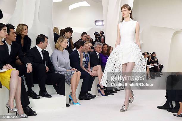 Leelee Sobieski, Michael Polish, Kate Bosworth and Sidney Toledano attend the Christian Dior show as part of Paris Fashion Week Haute Couture...