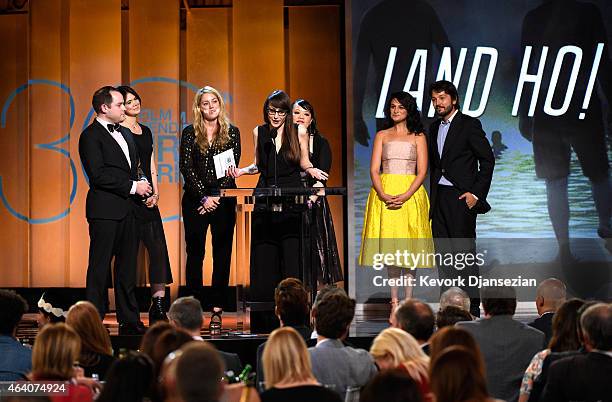 Filmmaker Aaron Katz, producer Sara Murphy, director Martha Stephens and filmmaker Christina Jennings accept the John Cassavetes Award for 'Land Ho!'...