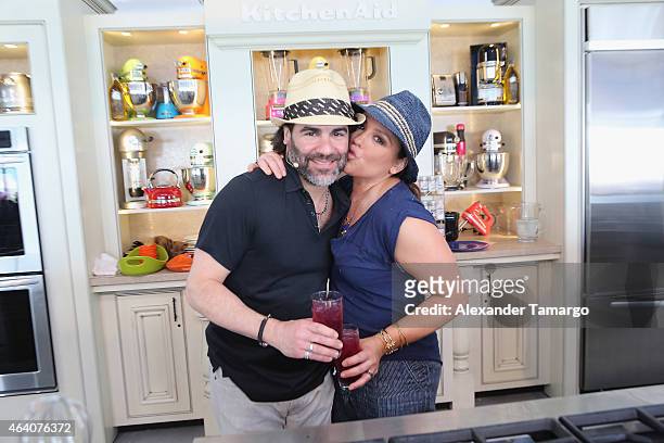 Rachael Ray and her husband John Cusimano give a culinary demonstration at the Whole Foods Market Grand Tasting Village Featuring MasterCard Grand...