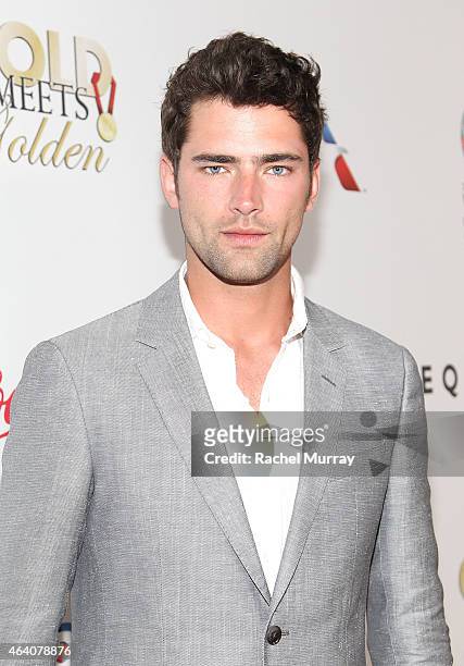Model Sean O'Pry attends CW3PR presents Gold Meets Golden at Equinox Sports Club on February 21, 2015 in Los Angeles, California.