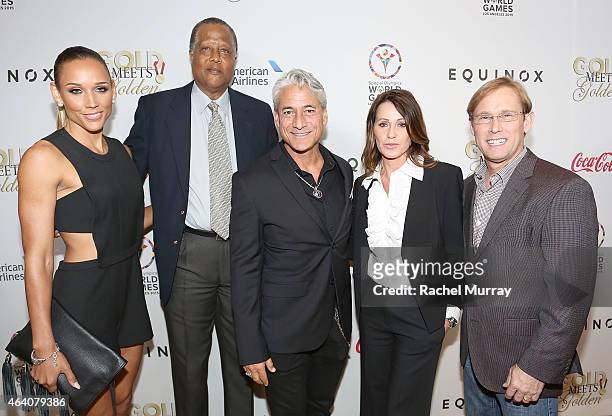 Olympic Hurdler and Bobsledder Lolo Jones, Gold Meets Golden Hosts Jamaal Wilkes, Greg Louganis, Bart Conner and Nadia Comaneci attend CW3PR presents...