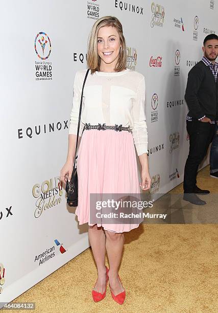 Olympic figure skater Ashley Wagner attends CW3PR presents Gold Meets Golden at Equinox Sports Club on February 21, 2015 in Los Angeles, California.