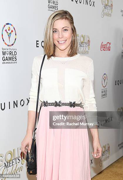 Olympic figure skater Ashley Wagner attends CW3PR presents Gold Meets Golden at Equinox Sports Club on February 21, 2015 in Los Angeles, California.