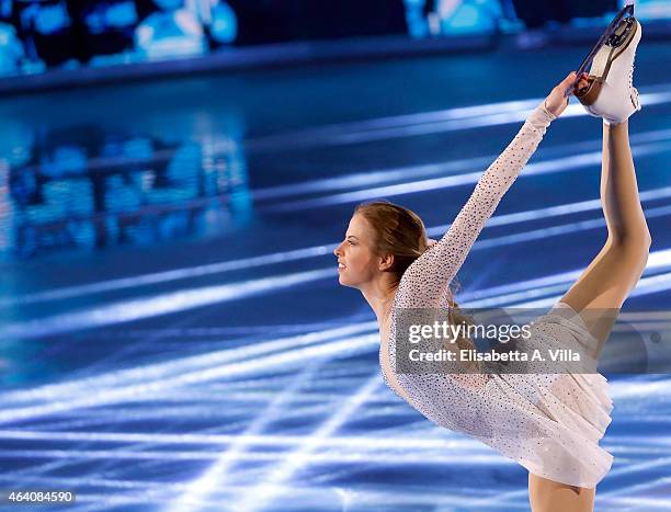 Carolina Kostner performs during the 'Notti Sul Ghiaccio' TV Show at RAI Studios on February 21, 2015 in Rome, Italy.