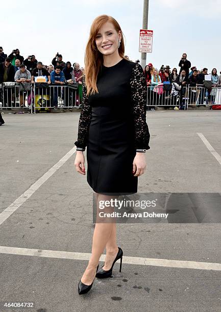 Actress Jessica Chastain attends the 2015 Film Independent Spirit Awards at Santa Monica Beach on February 21, 2015 in Santa Monica, California.