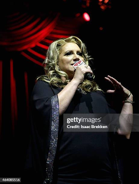 On air personality Delilah hosts the iHeartRadio Ultimate Valentine's Escape at Brooklyn Bowl at the LINQ in Las Vegas on February 21, 2015 in Las...