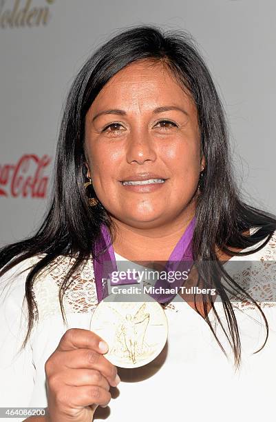 Olympic water polo player Brenda Villa attends the 3rd Annual "Gold Meets Golden" event to celebrate the 2015 Special Olympic Games at Equinox Sports...