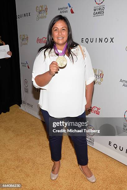 Olympic water polo player Brenda Villa attends the 3rd Annual "Gold Meets Golden" event to celebrate the 2015 Special Olympic Games at Equinox Sports...