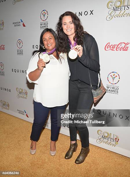 Olympic water polo players Brenda Villa and Jessica Steffens attend the 3rd Annual "Gold Meets Golden" event to celebrate the 2015 Special Olympic...