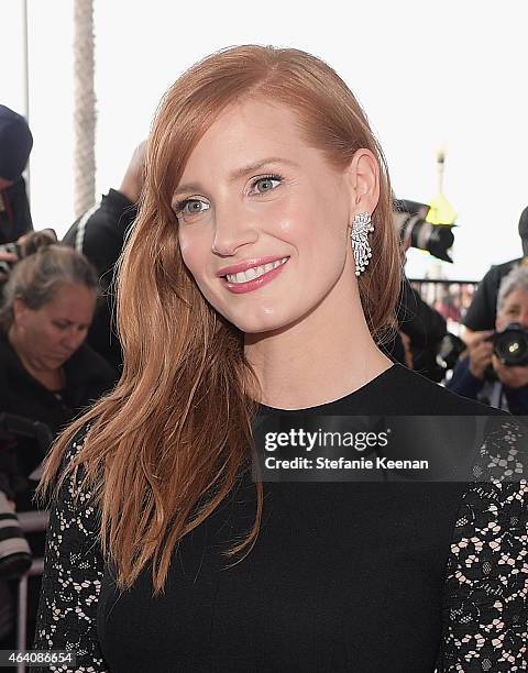 Actress Jessica Chastain attends the 30th Annual Film Independent Spirit Awards at Santa Monica Beach on February 21, 2015 in Santa Monica,...