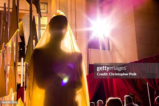 Preperations continue for the 87th Annual Academy Awards at Dolby Theater on February 21, 2015 in Hollywood, California.