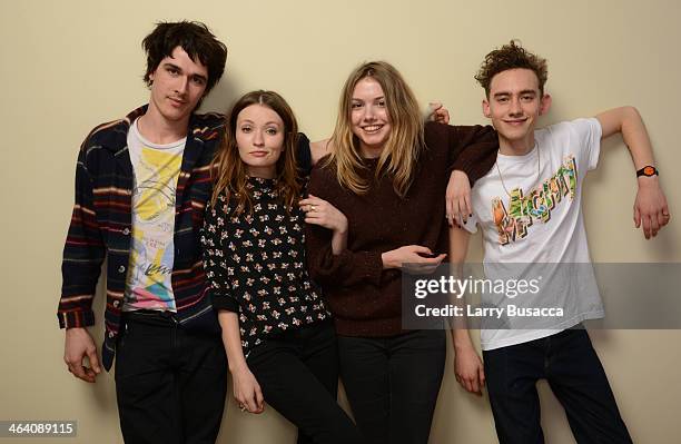 Actors Pierre Boulanger, Emily Browning, Hannah Murray, and Olly Alexander pose for a portrait during the 2014 Sundance Film Festival at the Getty...