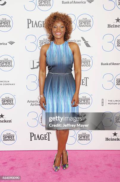 Actress Yolanda Ross arrives at the 2015 Film Independent Spirit Awards on February 21, 2015 in Santa Monica, California.