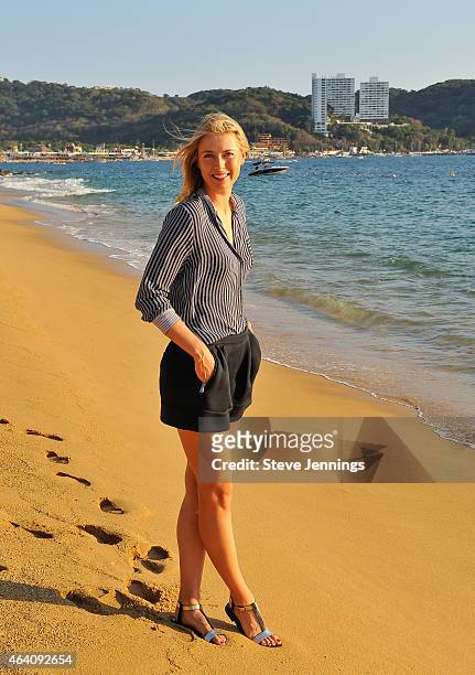 Maria Sharapova enjoys her free time in Acapulco while in town for the Abierto Mexicano Telcel Tennis Tournament on February 21, 2015 in Acapulco,...