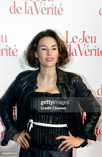 Vanessa Demouy attends 'Le jeu de la verite' Paris Premiere at the Gaumont Opera Capucines on January 20, 2014 in Paris, France.