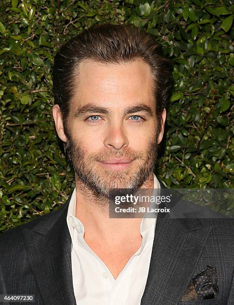 Chris Pine attends the Chanel And Charles Finch Pre-Oscar Dinner at Madeo Restaurant on February 21, 2015 in West Hollywood, California.