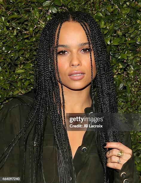 Zoe Kravitz attends the Chanel And Charles Finch Pre-Oscar Dinner at Madeo Restaurant on February 21, 2015 in West Hollywood, California.