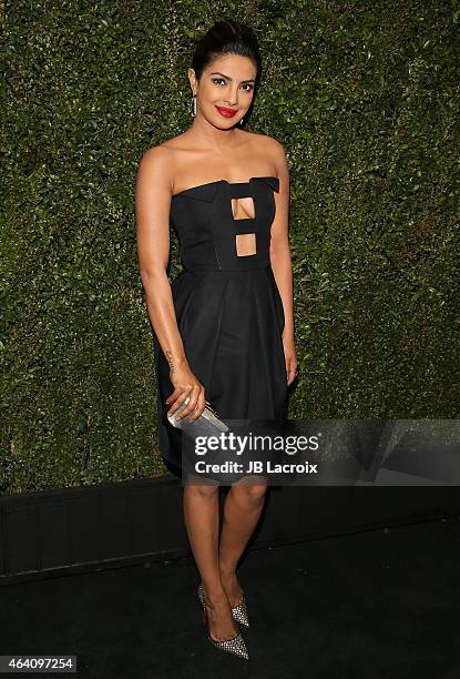 Priyanka Chopra attends the Chanel And Charles Finch Pre-Oscar Dinner at Madeo Restaurant on February 21, 2015 in West Hollywood, California.