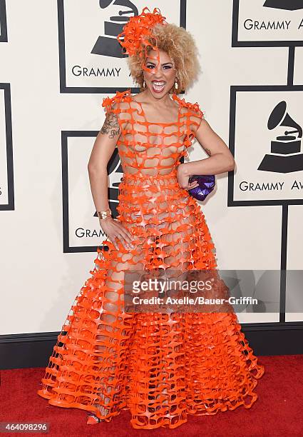 Recording artist Joy Villa arrives at the 57th Annual GRAMMY Awards at Staples Center on February 8, 2015 in Los Angeles, California.