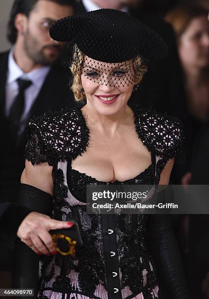 Recording artist Madonna arrives at the 57th Annual GRAMMY Awards at Staples Center on February 8, 2015 in Los Angeles, California.