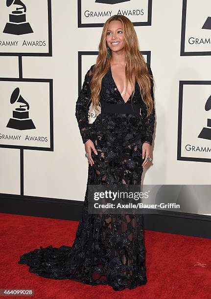 Recording artist Beyonce Knowles arrives at the 57th Annual GRAMMY Awards at Staples Center on February 8, 2015 in Los Angeles, California.