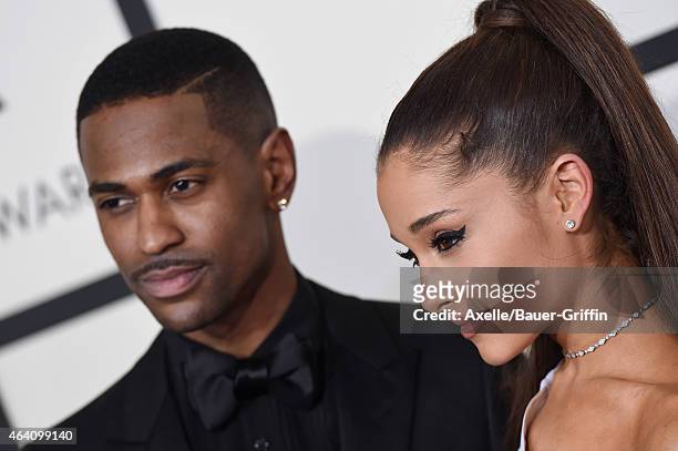 Recording artists Big Sean and Ariana Grande arrive at the 57th Annual GRAMMY Awards at Staples Center on February 8, 2015 in Los Angeles, California.