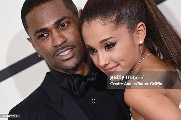 Recording artists Big Sean and Ariana Grande arrive at the 57th Annual GRAMMY Awards at Staples Center on February 8, 2015 in Los Angeles, California.