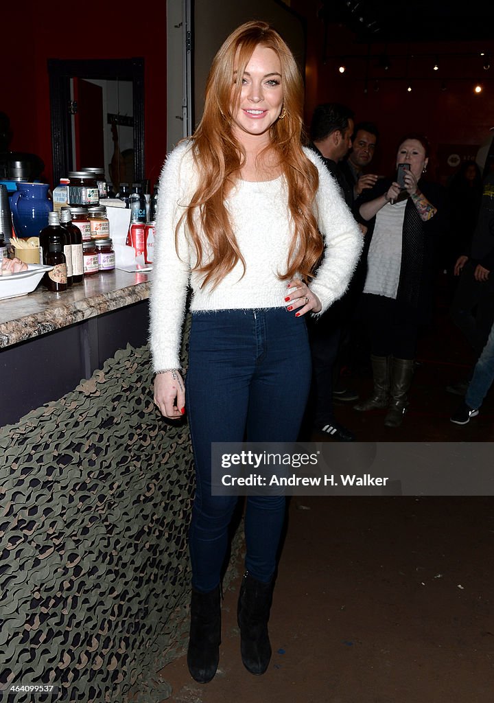 Lindsay Lohan Press Conference At Social Film Loft - 2014 Park City