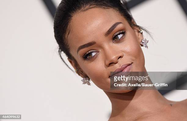 Recording artist Rihanna arrives at the 57th Annual GRAMMY Awards at Staples Center on February 8, 2015 in Los Angeles, California.