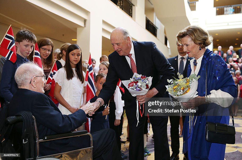 King Harald V And Queen Sonja Of Norway Visit Australia - Day 1