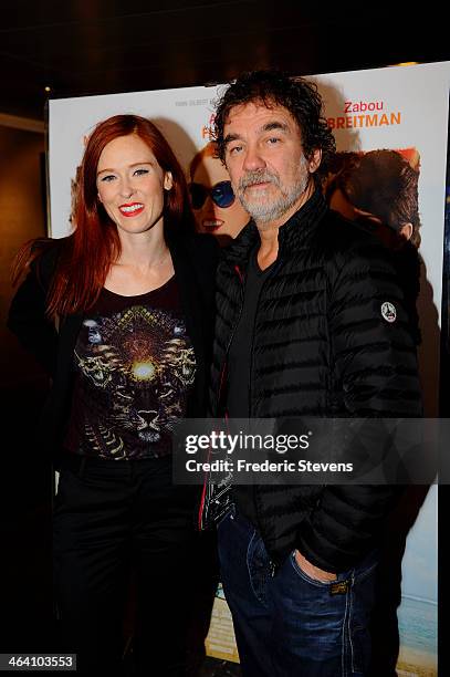 Actress Audrey Fleurot and actor Olivier Marchal attend the "Belle Comme La Femme D'un Autre" Paris Premiere At UGC Bercy on January 20, 2014 in...