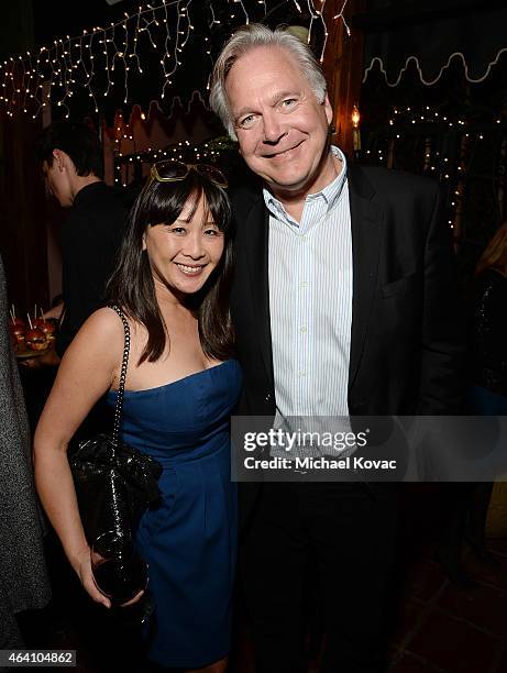 Showtime's Helen Huang and producer Jonathan Sehring attend the AMC Networks and IFC Films Spirit Awards After Party on February 21, 2015 in Santa...