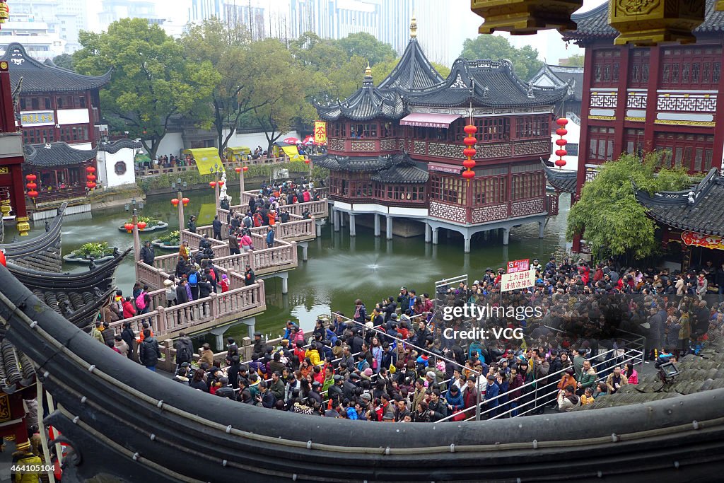 Yu Garden is seen full of tourists In Shanghai