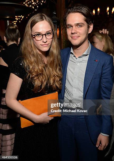 Actors Zoe Graham and Ellar Coltrane attend the AMC Networks and IFC Films Spirit Awards After Party on February 21, 2015 in Santa Monica, California.