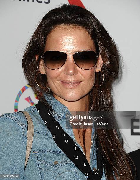 Actress Katie Holmes attends the 3rd annual Gold Meets Golden at Equinox Sports Club West LA on February 21, 2015 in Los Angeles, California.