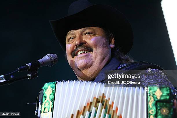 Ramon Ayala performs on stage at the Honda Center on February 21, 2015 in Anaheim, California.