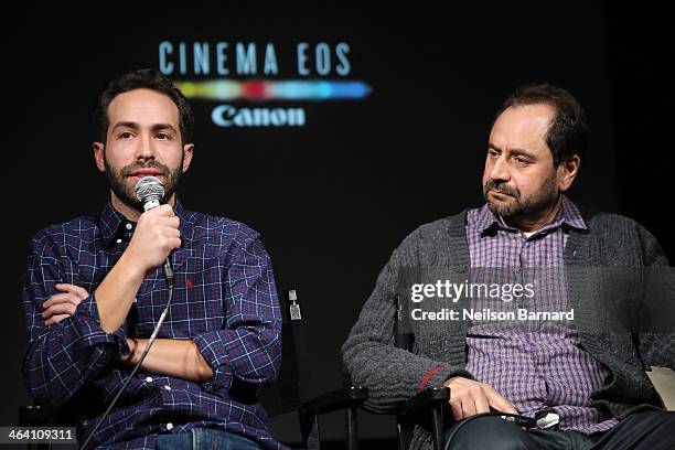 Daniel B. Levin, DP, Chicagoland and Antonio Rossi, DP, Death Row Stories speak on stage during the Canon Spotlight: CNN Original Series screening at...